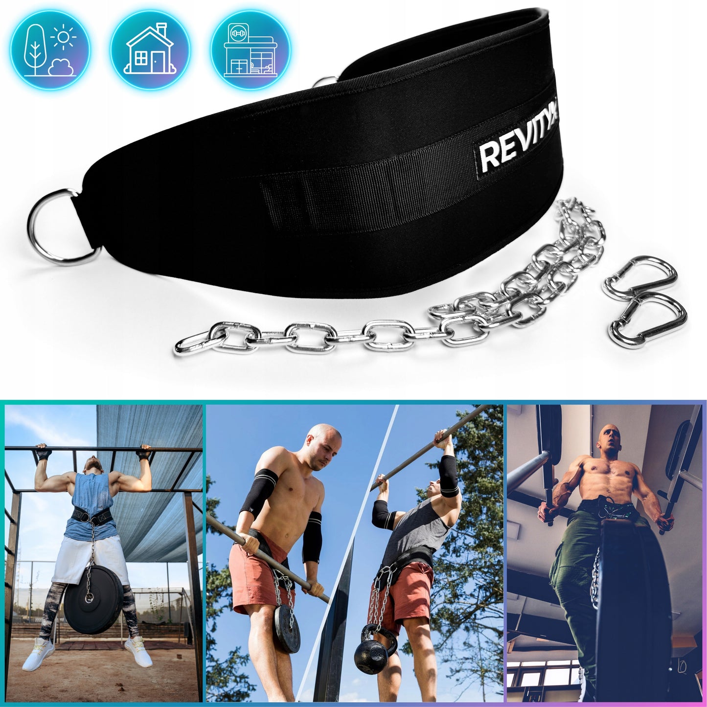 Diržas svoriui su svoriais atramoms ir prisitraukimams KULTŪRISTINIS, PATOGUS 80