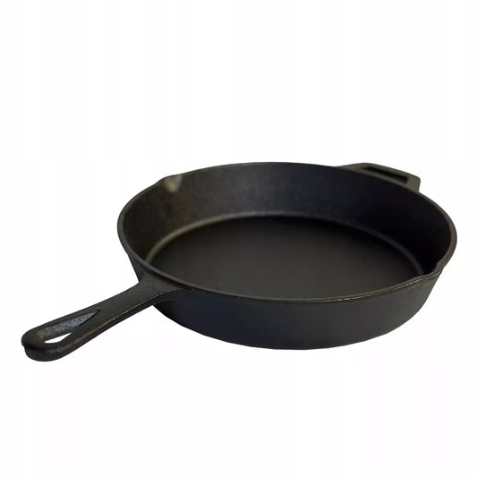 DĖL 30 cm Dydžio Ketaus Keptuvė su Rankena, Indukcijai, Griliui, Dujoms