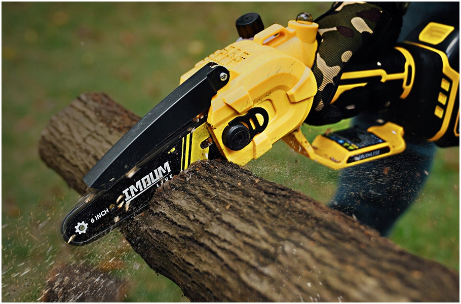 Akumuliatorinis grandininis pjūklas PRO 6" 2 AKU + DĖKLAS GALINGAS IMOUM