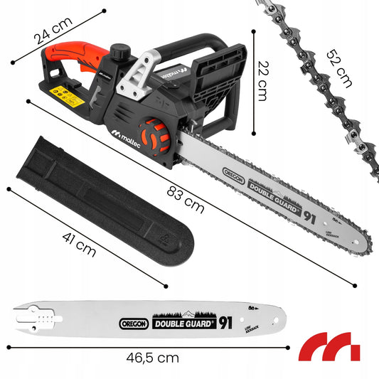 Elektrinis grandininis pjūklas medienai ir šakoms, 16" kreipiamosios, 3550W