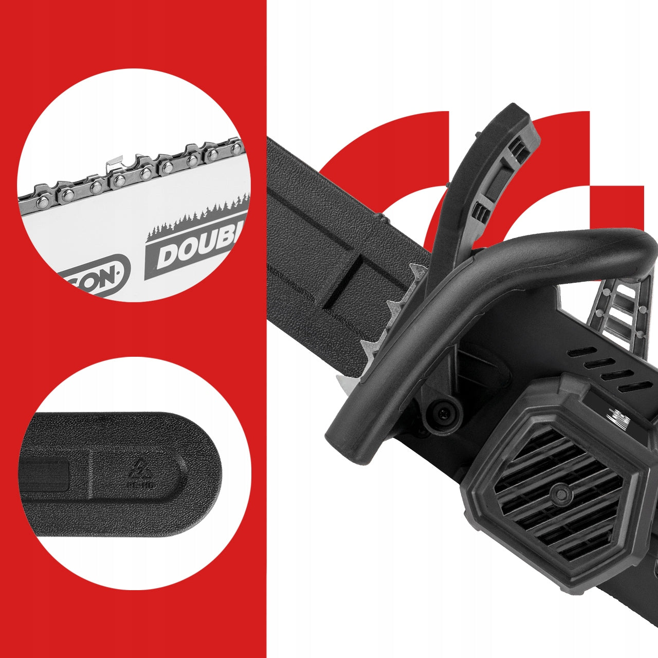 Elektrinis grandininis pjūklas medienai ir šakoms, 16" kreipiamosios, 3550W