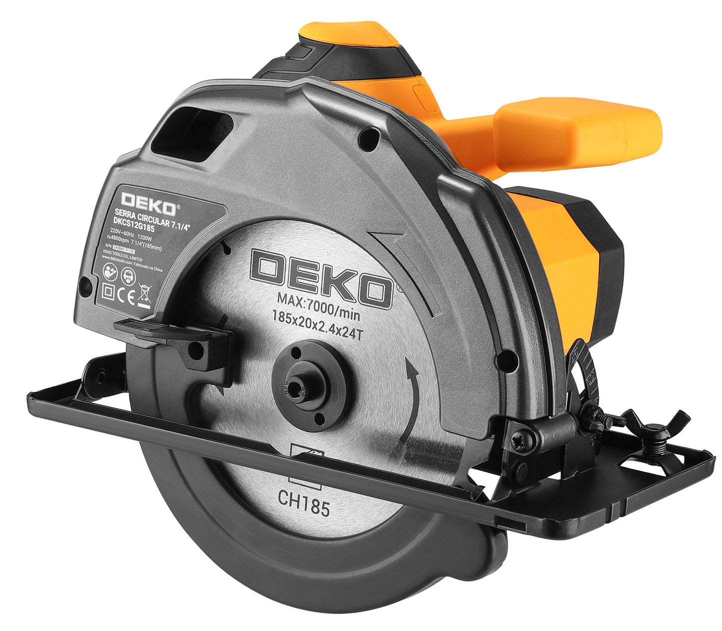 Rankinis diskinis medžio pjūklas 1200W, diskas 185mm DEKO