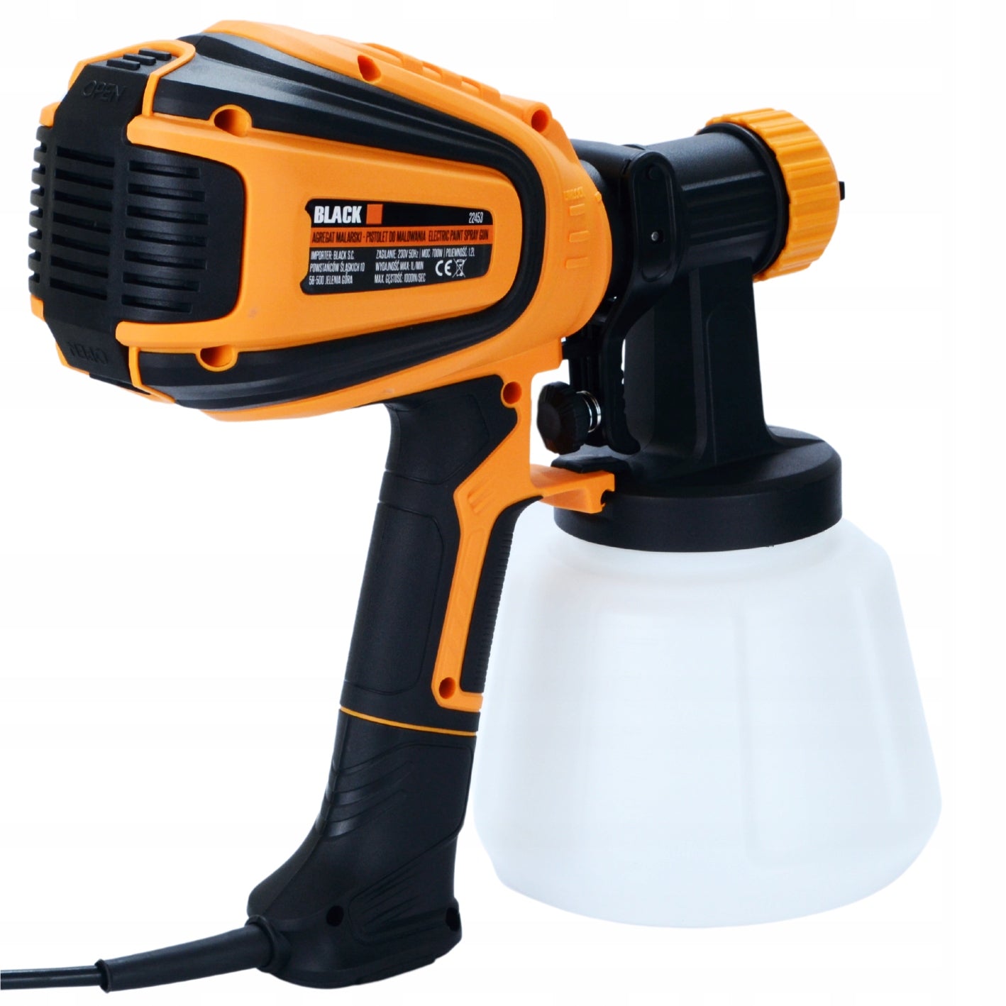 Purškimo pistoleto agregatas sienų dažymui 700W 4 antgaliai 1200ML didelis komplektas