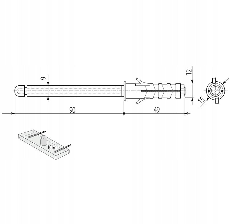 Sieninė pakabinama lentyna, 3 vnt. komplektas, Artisan ąžuolo spalvos, su kaiščiais