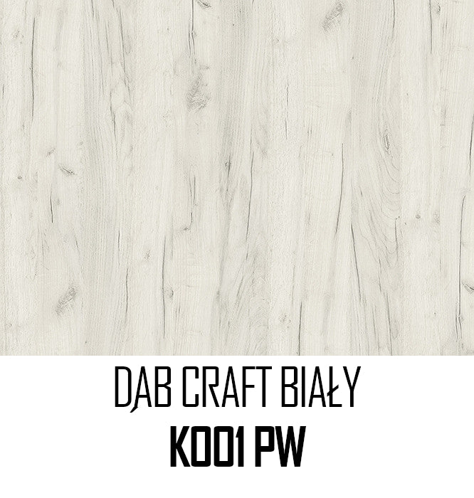 Sieninė baldų lentyna, pakabinama, 3 vnt. komplektas, Ąžuolas Kraft Baltas + kaiščiai