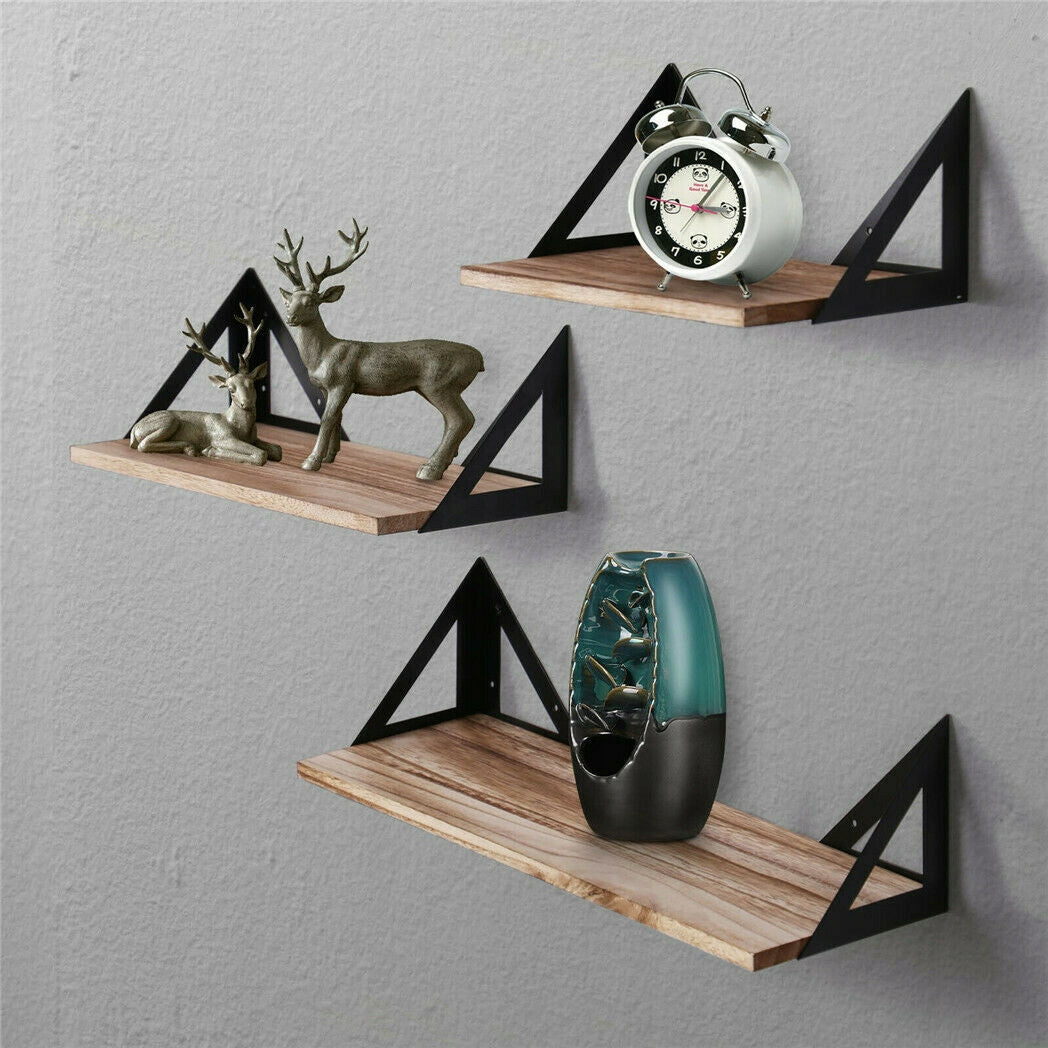 Pakabinama metalinė loft stiliaus lentyna ant sienos, 3 vnt.