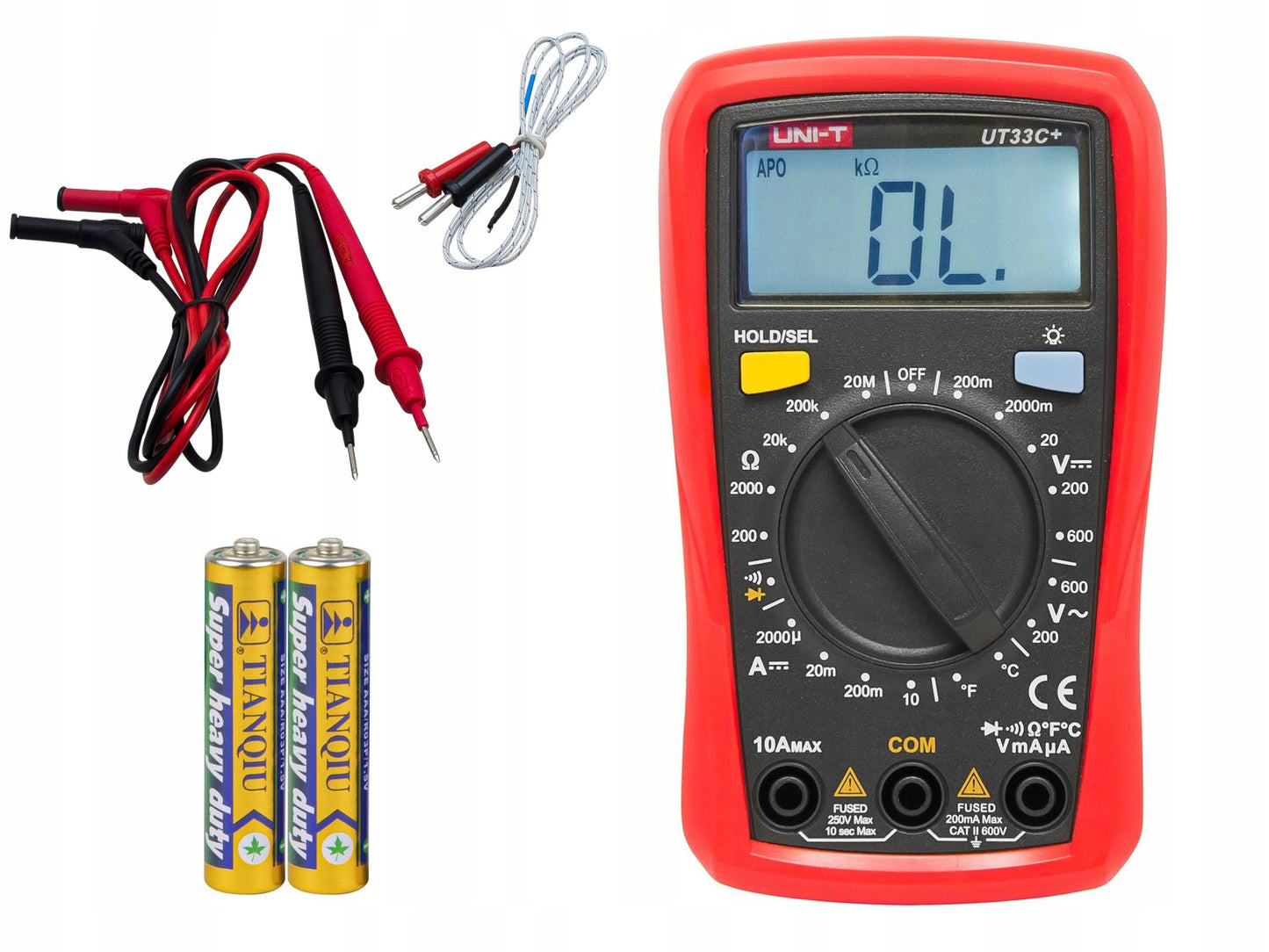 Profesionalus skaitmeninis multimetras srovei ir įtampai matuoti su LCD UNI-T UT33C+