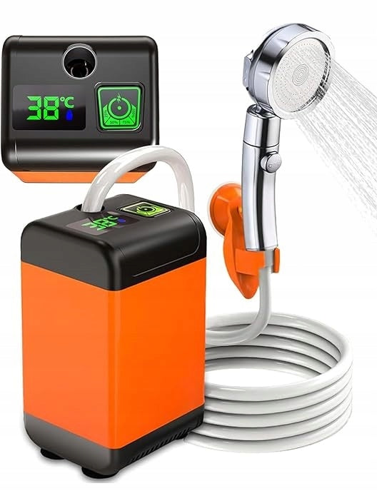 Nešiojamas kempingo dušas su elektrine 4800 mAh pompike