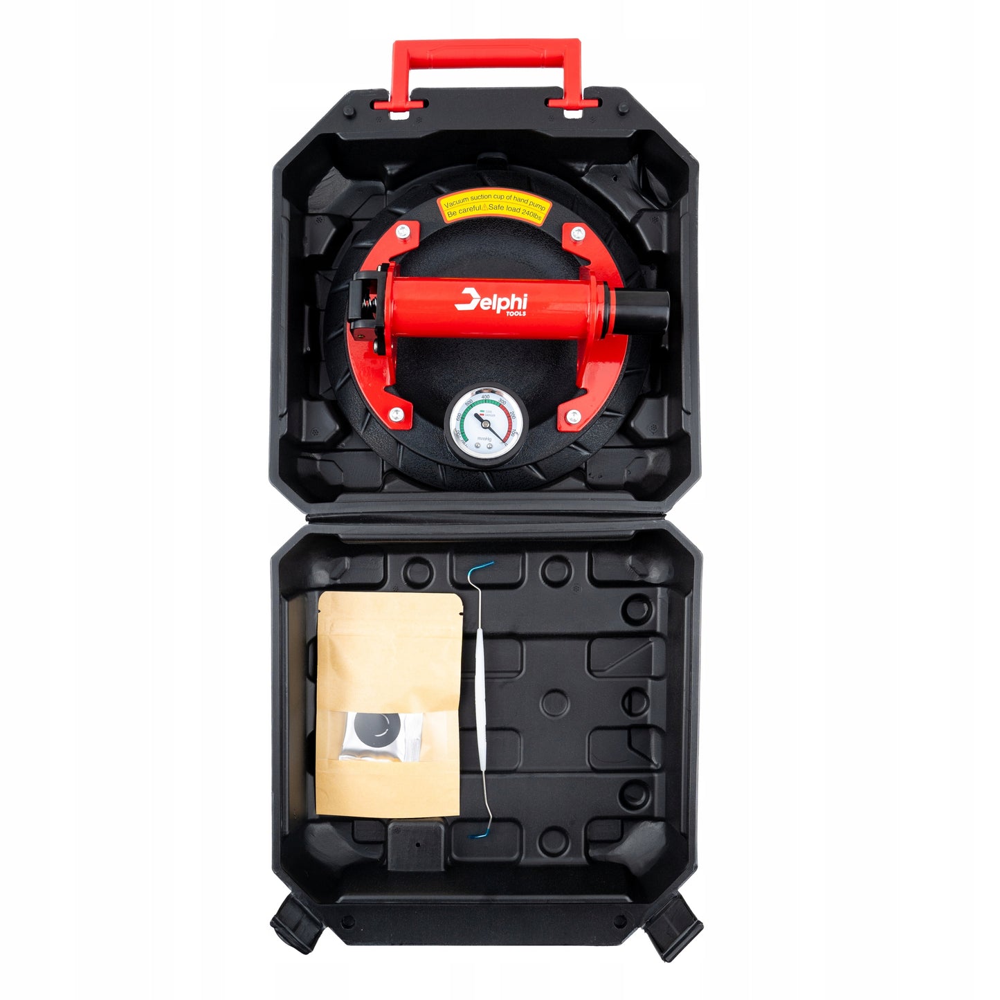 Vakuuminis siurbtukas plytelėms su pompa ir manometru, rankena stiklui, glazūrai PRO