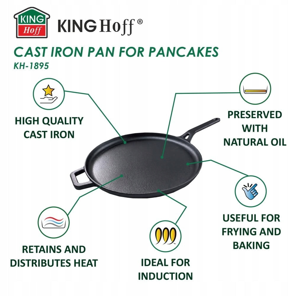 Ketaus blynų keptuvė 29 cm KINGHOFF KH-1895