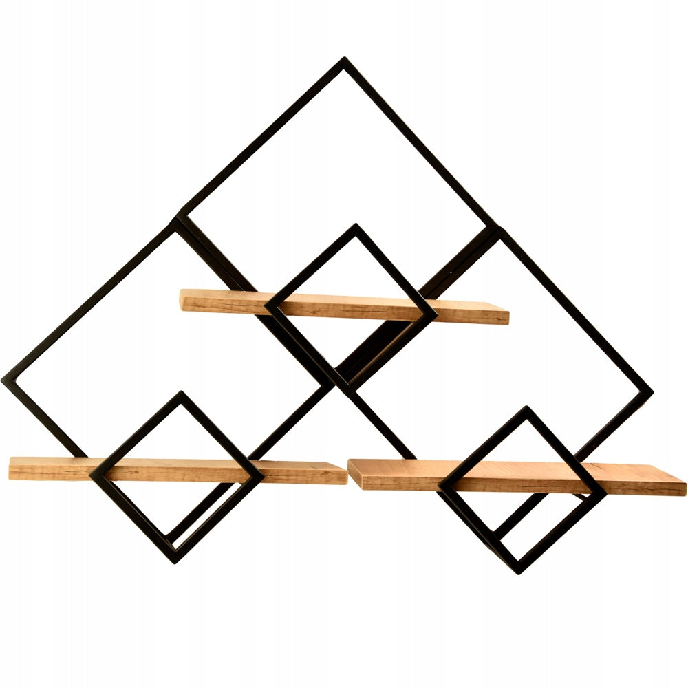 Sieninė lentyna loft stiliaus, pakabinamas augalų laikiklis, ąžuolo "craft" raštas