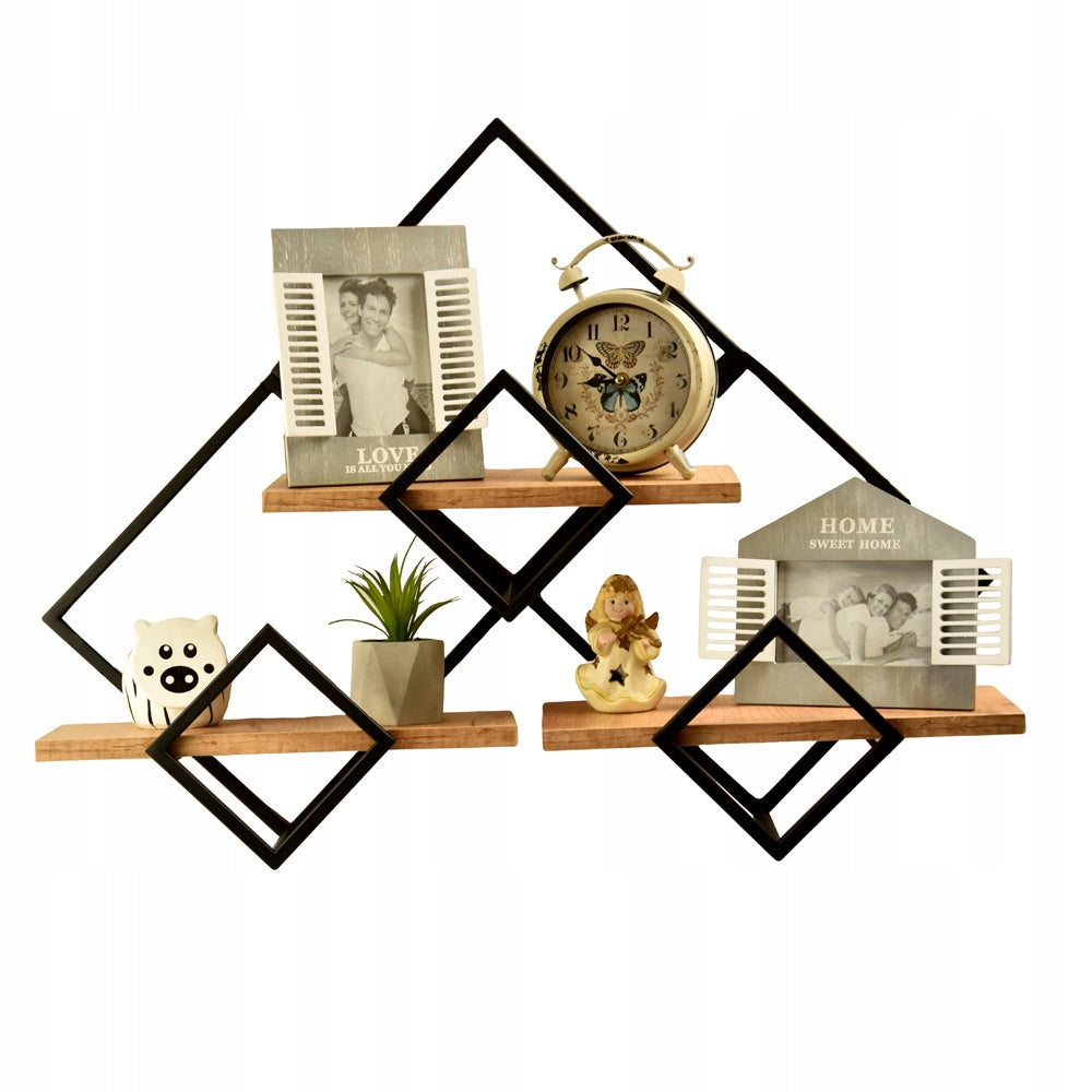 Sieninė lentyna loft stiliaus, pakabinamas augalų laikiklis, ąžuolo "craft" raštas