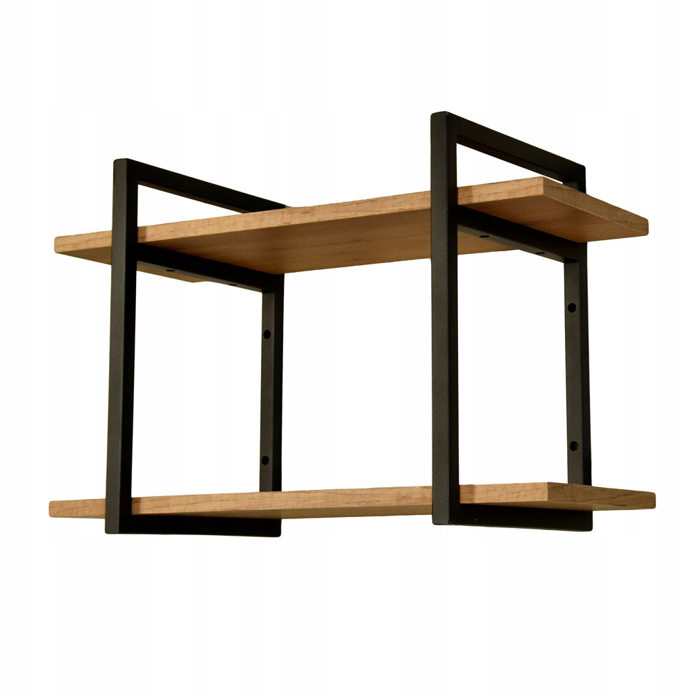 Pakabinama sieninė lentyna, auksinio ąžuolo, knygoms ir gėlėms, 60 cm, loft stiliaus