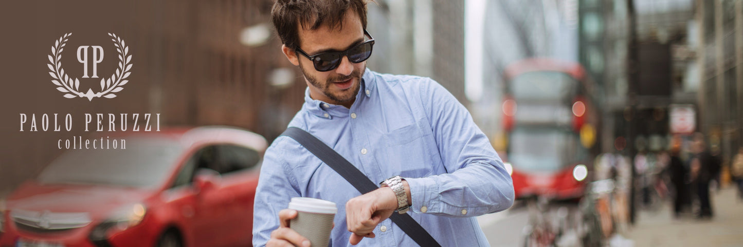 Odinė vyriška "Paolo Peruzzi" piniginė, užsegama atvartu, su RFID apsauga, rudoje dėžutėje