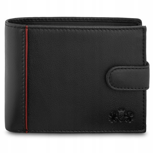 Vyriška odinė juoda piniginė, horizontali, natūrali oda, RFID apsauga ZAGATTO
