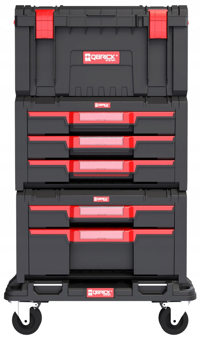QBRICK SYSTEM PRO Stalčių dirbtuvių rinkinys 2 2.0 ant ratukų įrankių dėžė