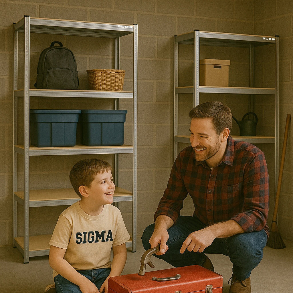 Metalinė sandėliavimo lentyna 180x90x40cm, 5 MDF lentynos, 160kg/lentyna, 800kg bendra apkrova, skirta garažui