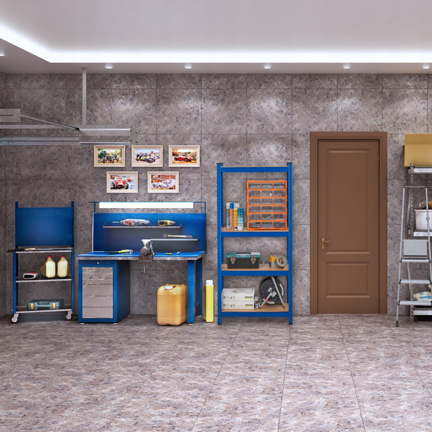 Metalinis sandėliavimo stovas Relaxdays 150 x 70 x 30 cm maks. 175 kg vienai lentynai