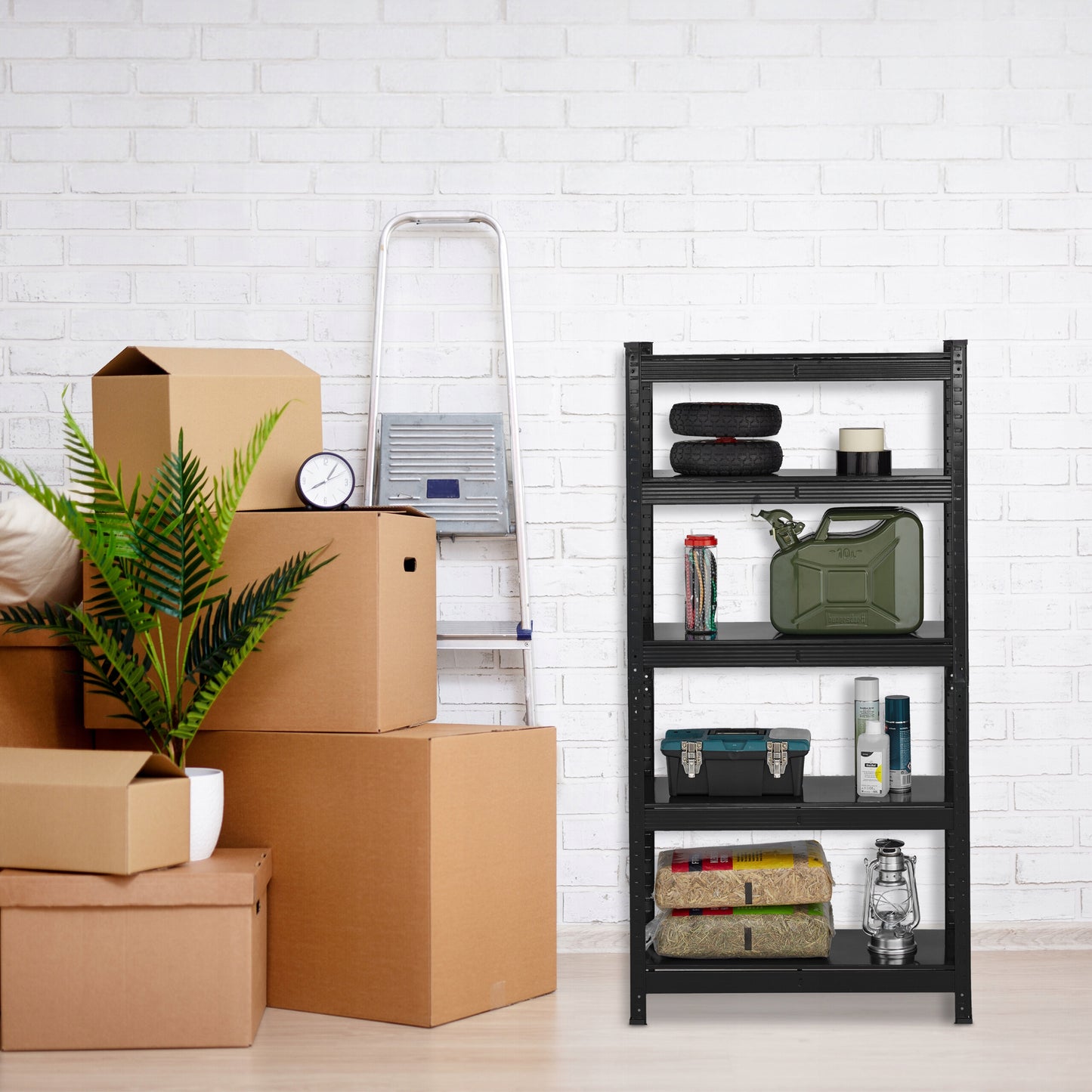 Metalinė sandėliavimo lentyna Relaxdays 150 x 75 x 30 cm, maks. 175 kg vienai lentynai