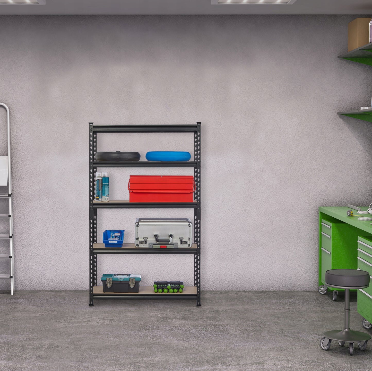 Metalinis sandėliavimo stelažas Relaxdays 153 x 91 x 30,5 cm, maks. 360 kg vienai lentynai