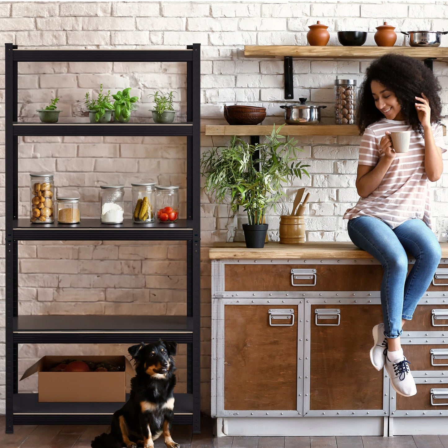 Metalinė sandėliavimo lentyna Relaxdays 180 x 90 x 40 cm, max 175 kg/lentynai