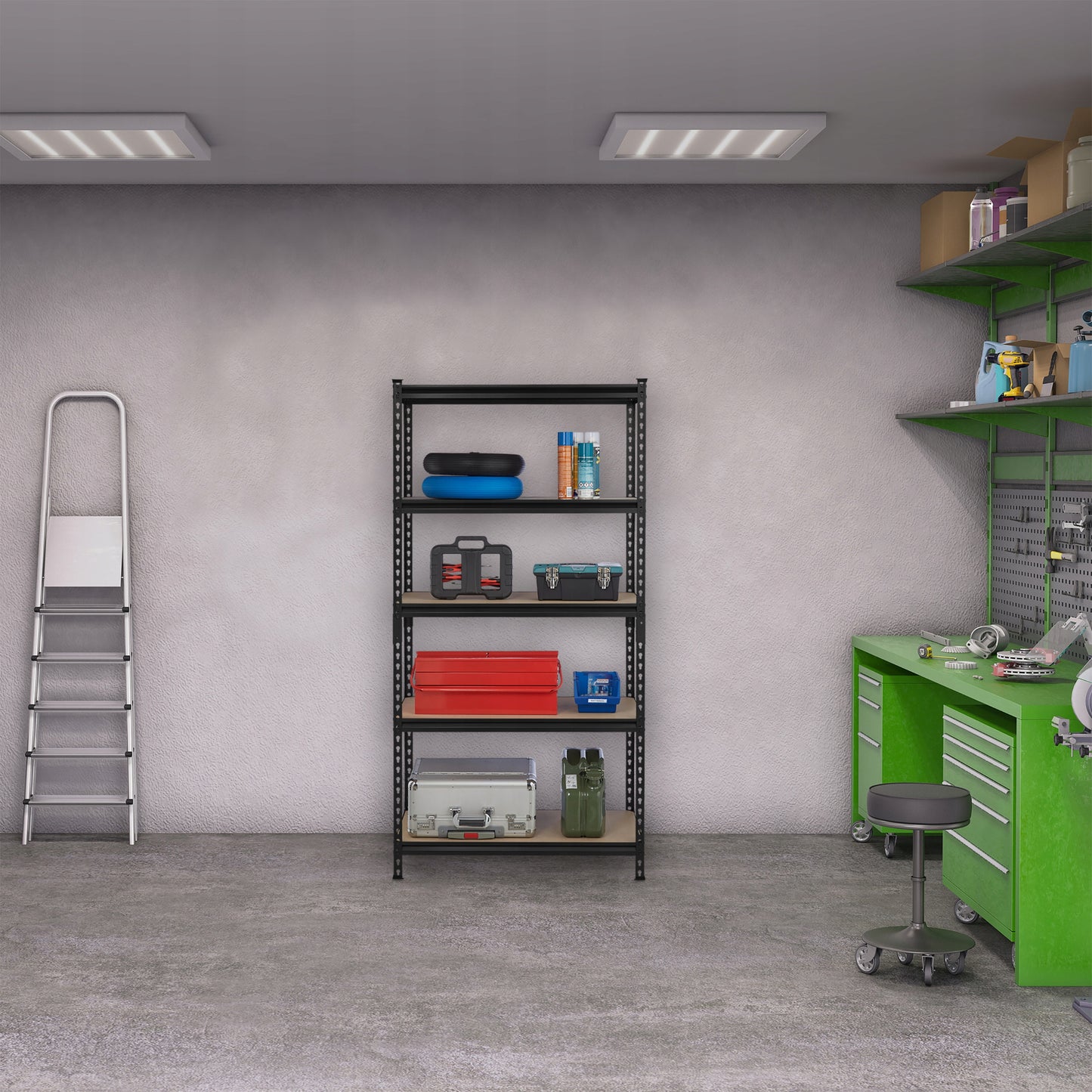 Metalinė sandėliavimo lentyna Relaxdays 183 x 91 x 46 cm, maks. 1800 kg vienai lentynai