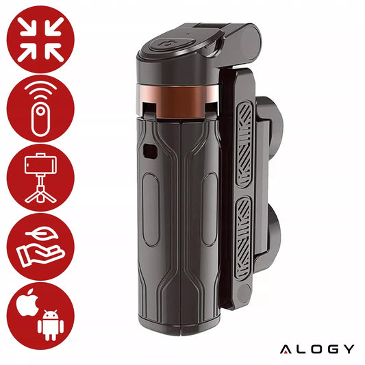 Asmenukių lazdelė Alogy FlexiShot su trikoju ir Bluetooth pulteliu, juoda