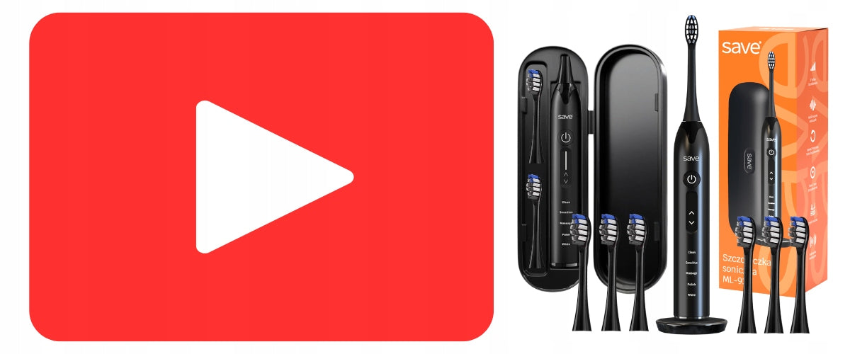 Elektrinis sonic dantų šepetėlis, įkrovimo bazė + 6 antgaliai, dėklas