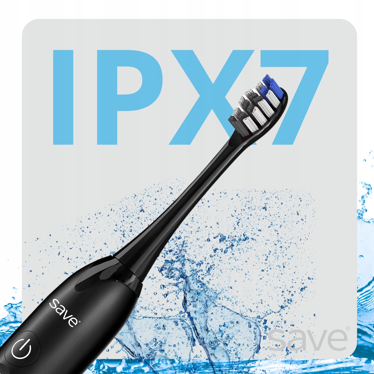 Elektrinis sonic dantų šepetėlis, įkrovimo bazė + 6 antgaliai, dėklas