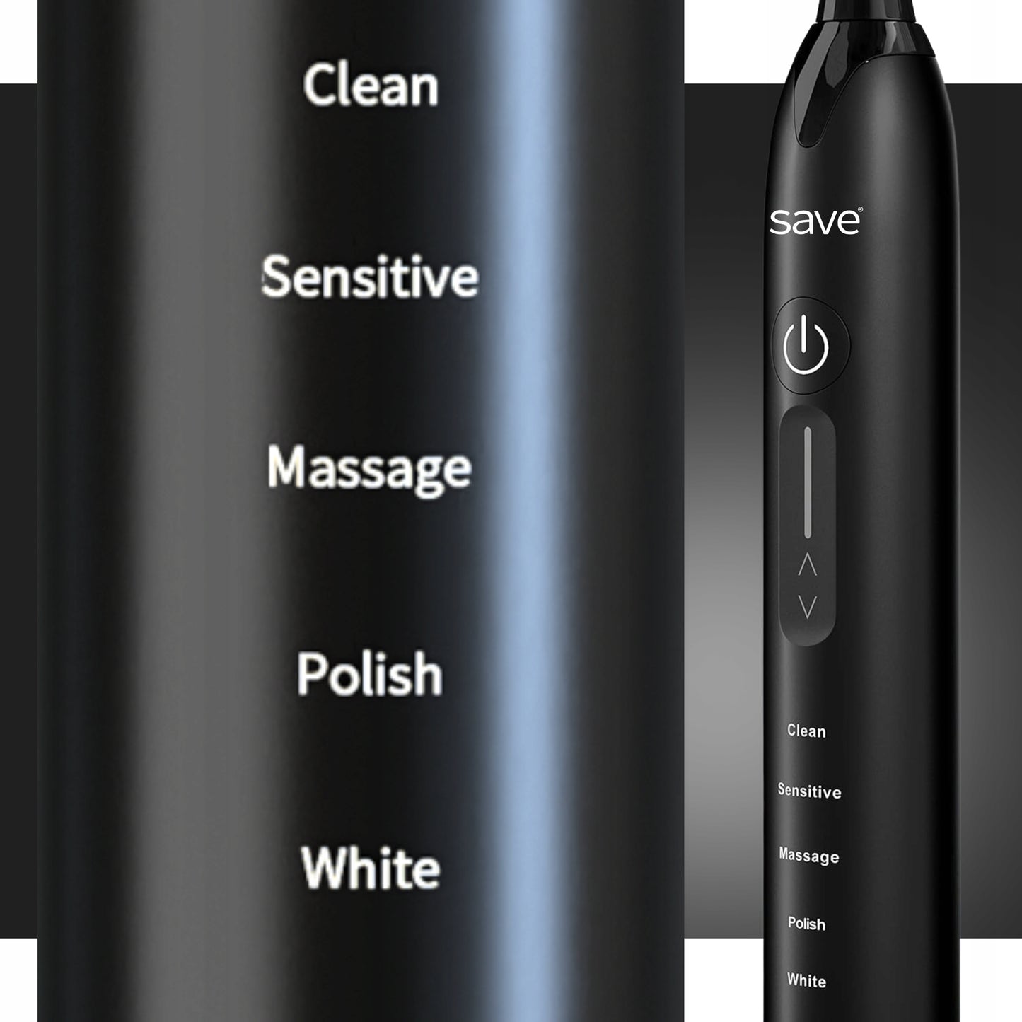 Elektrinis sonic dantų šepetėlis, įkrovimo bazė + 6 antgaliai, dėklas