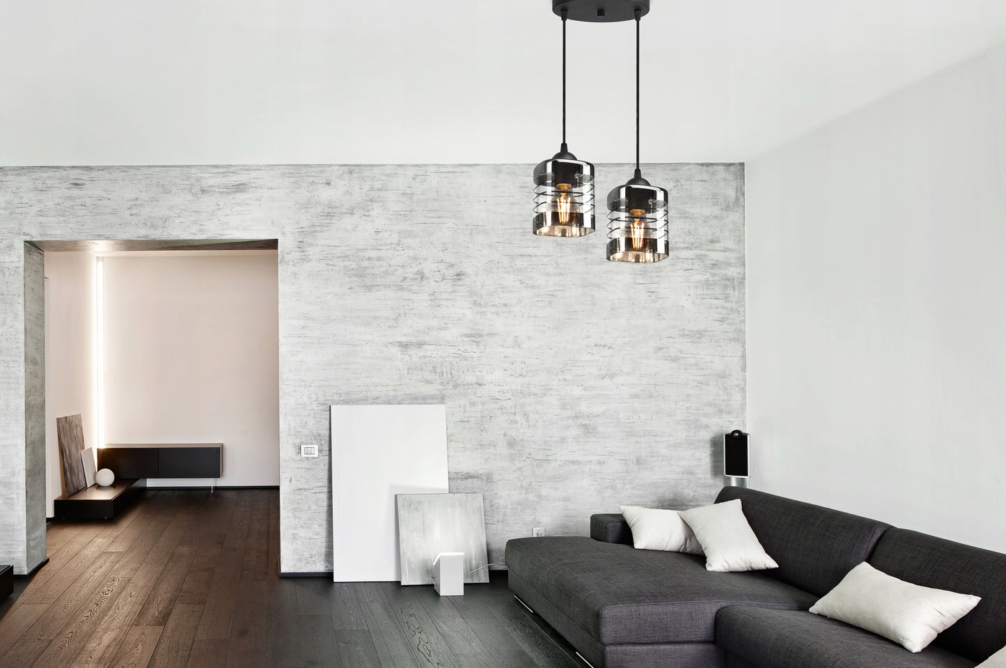 Stiklinė pakabinama lubinė LED šviestuvo tipo liustra