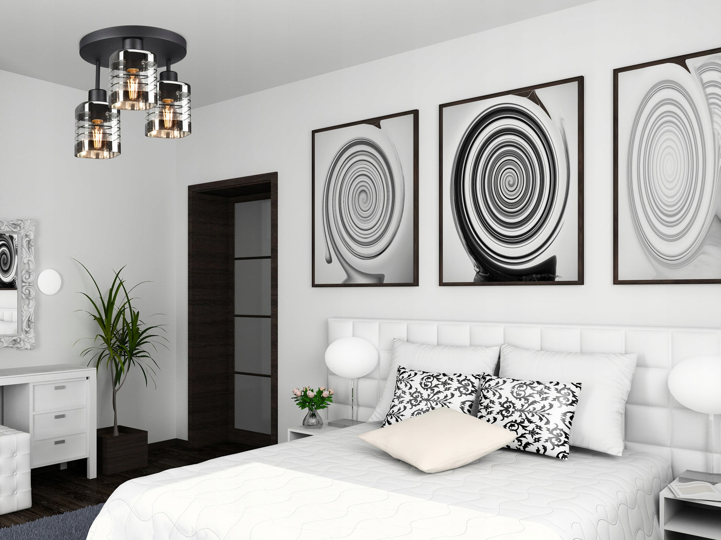 Stiklinė pakabinama lubinė LED šviestuvo tipo liustra