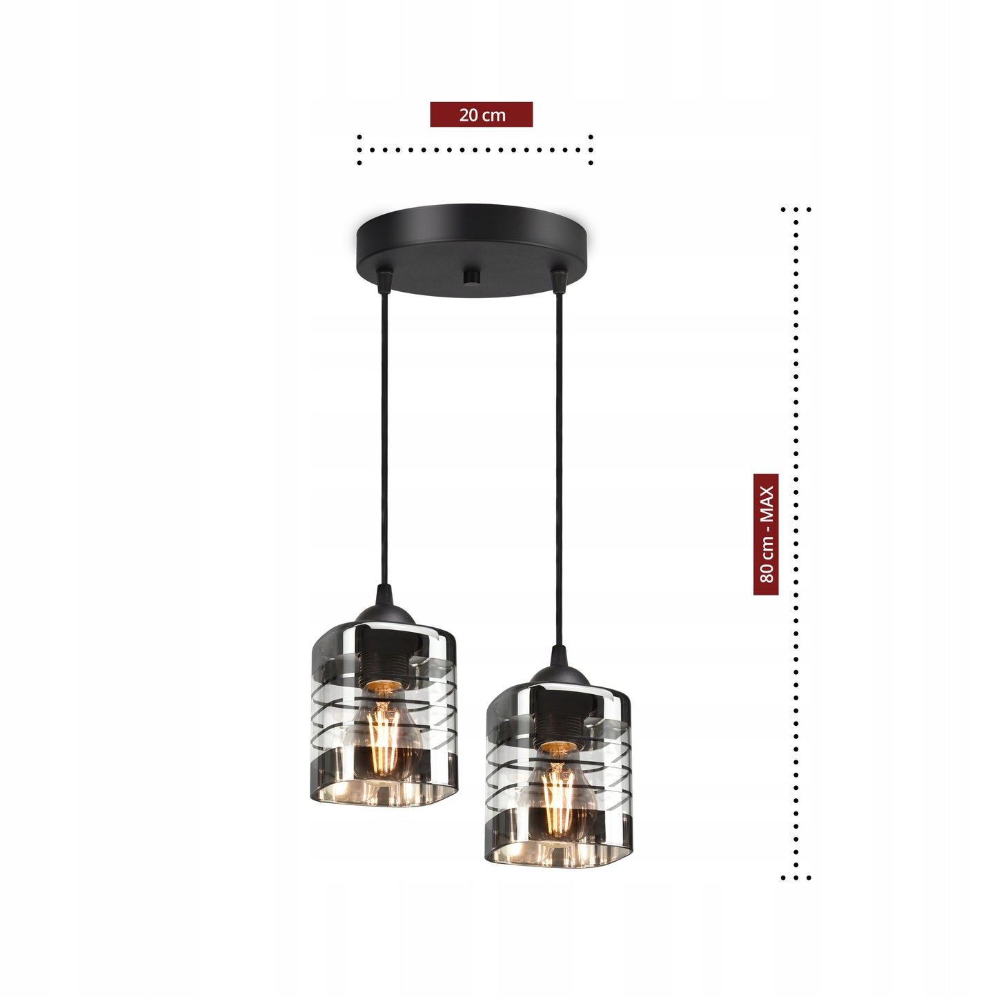 Stiklinė pakabinama lubinė LED šviestuvo tipo liustra