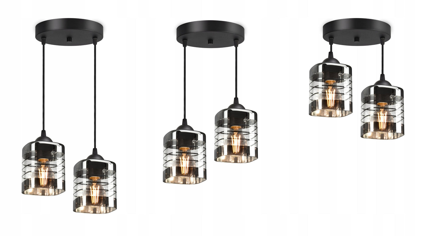 Stiklinė pakabinama lubinė LED šviestuvo tipo liustra