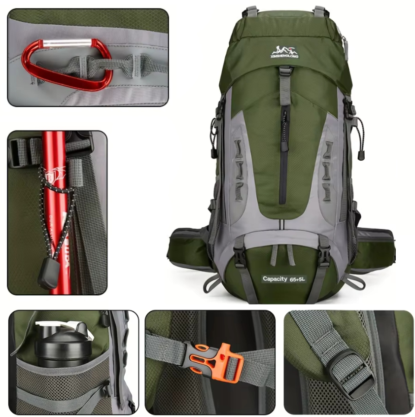 Turistinė kuprinė TRAPER 3 Green – 70L