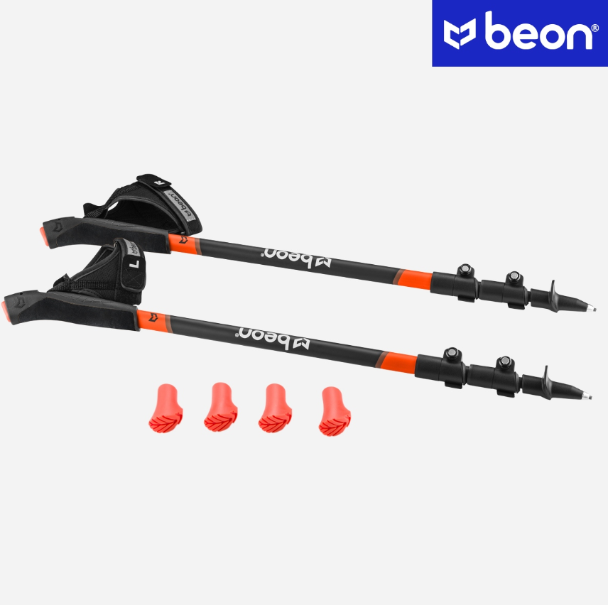 Beon NX2 – reguliuojamos ir sulankstomos Nordic Walking lazdos (61–135 cm)