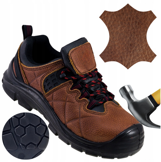 Odiniai vyriški darbo batai su metaliniu antpirščiu