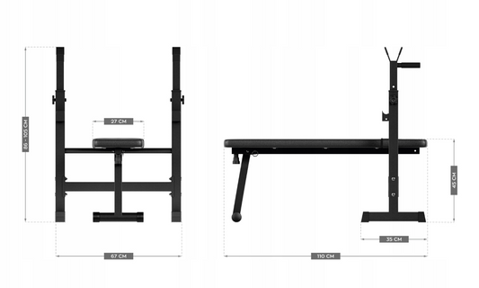 Treniruočių suolelis - sulankstoma konstrukcija Athler Gorilla 70