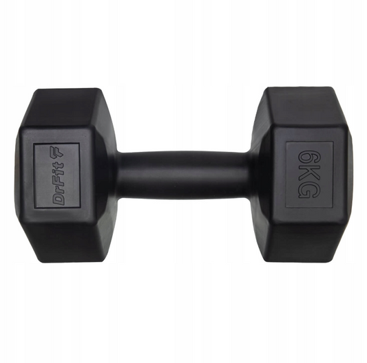 Juodi hanteliai 2x6kg DrFit – efektyvus sprendimas treniruotėms