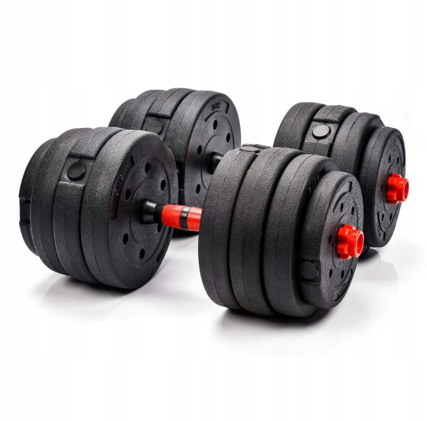 Meteor 2x15 kg reguliuojamo svorio hanteliai – treniruočių rinkinys