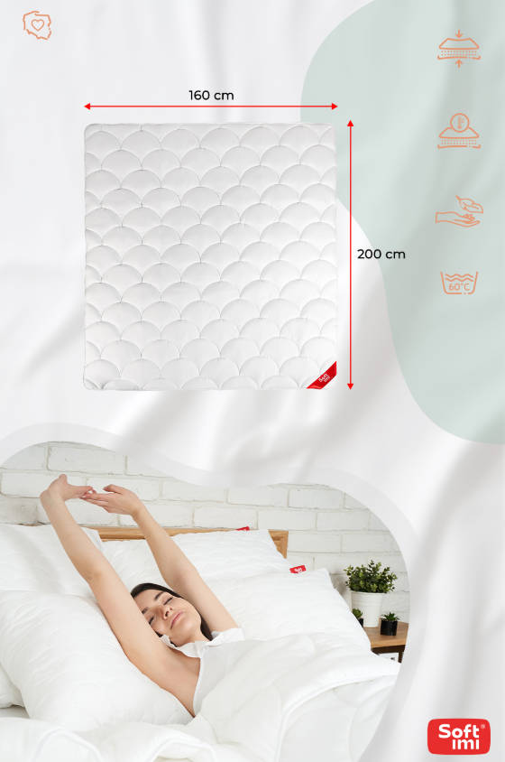 Antialerginė antklodė "Softimi" tinka visiems sezonams 160×200 cm