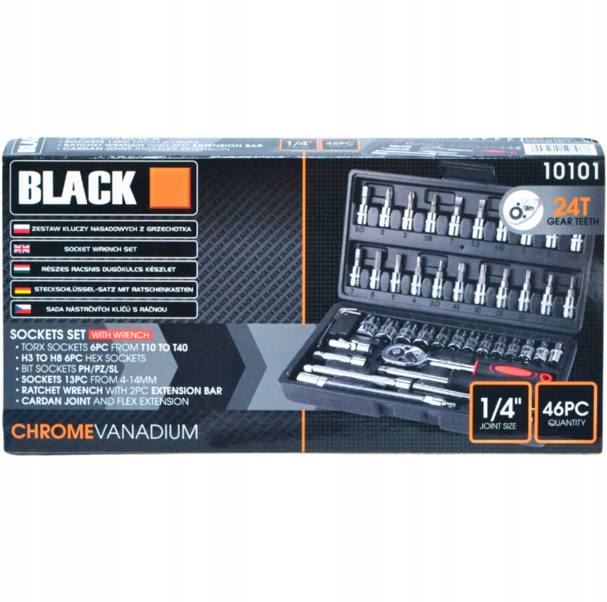 Įrankių rinkinys 46 dalių su lagaminėliu "Black"