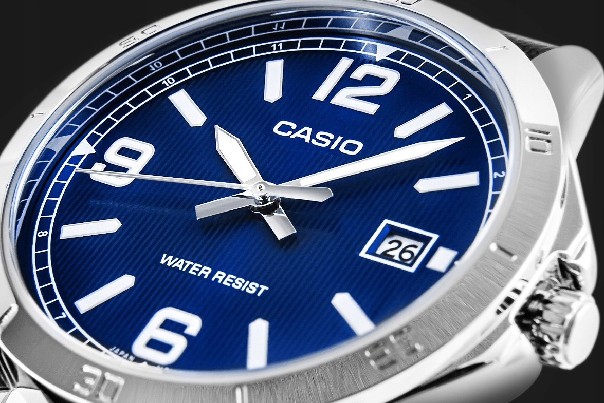 Klasikinis laikrodis su odiniu dirželiu "Casio" MTP-V004L