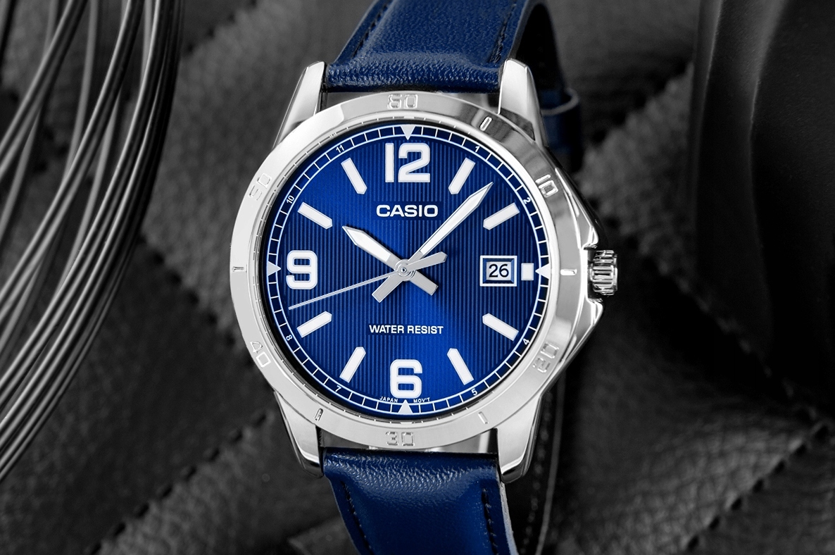 Klasikinis laikrodis su odiniu dirželiu "Casio" MTP-V004L