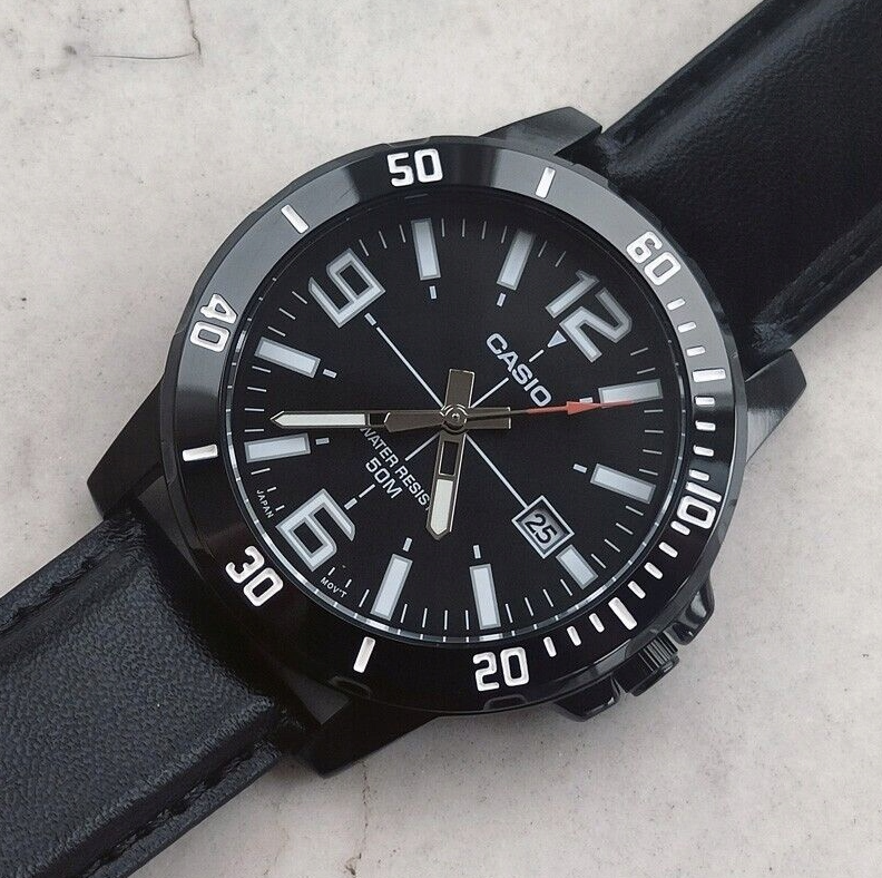 Juodas vyriškas laikrodis "Casio" MTP-VD01BL