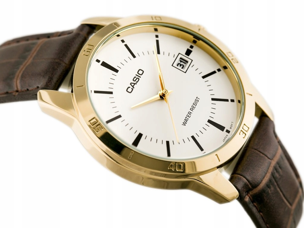Laikrodis "Casio" MTP-V004GL su rudu dirželiu