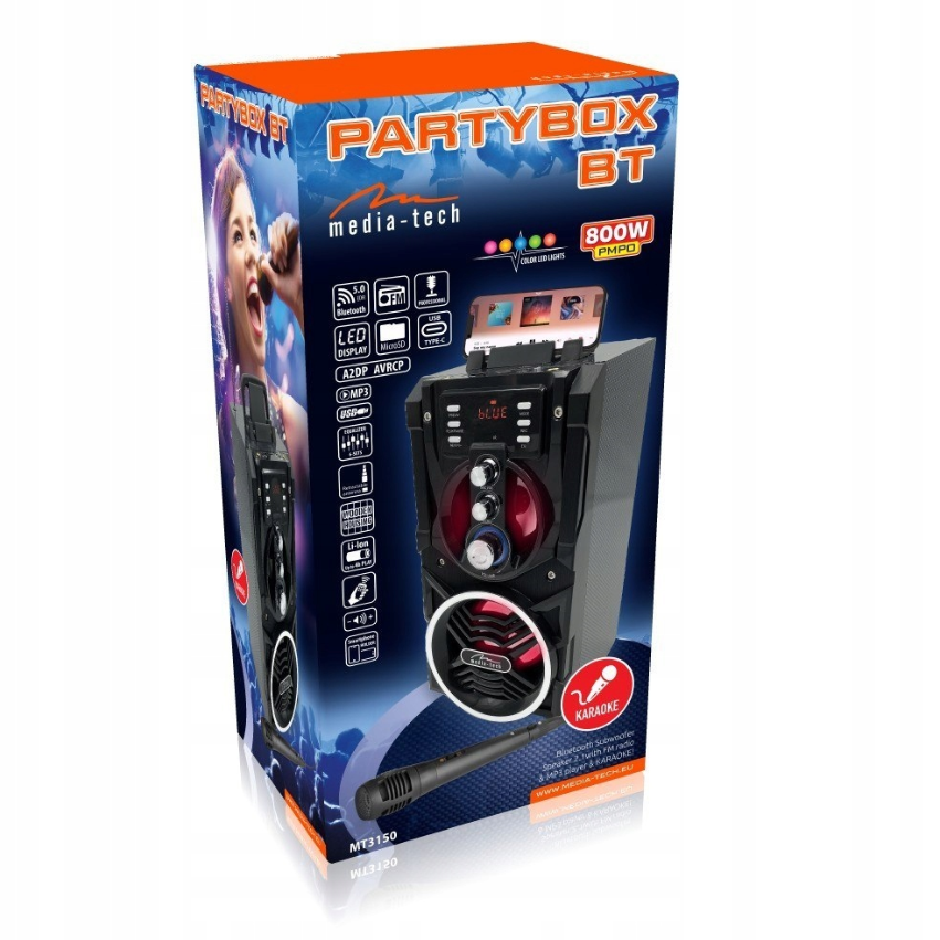 Nešiojama Bluetooth karaoke kolonėlė 800W