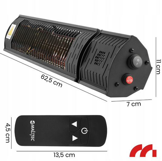 Sieninis infraraudonųjų spindulių šildytuvas "Maltec" 2000W