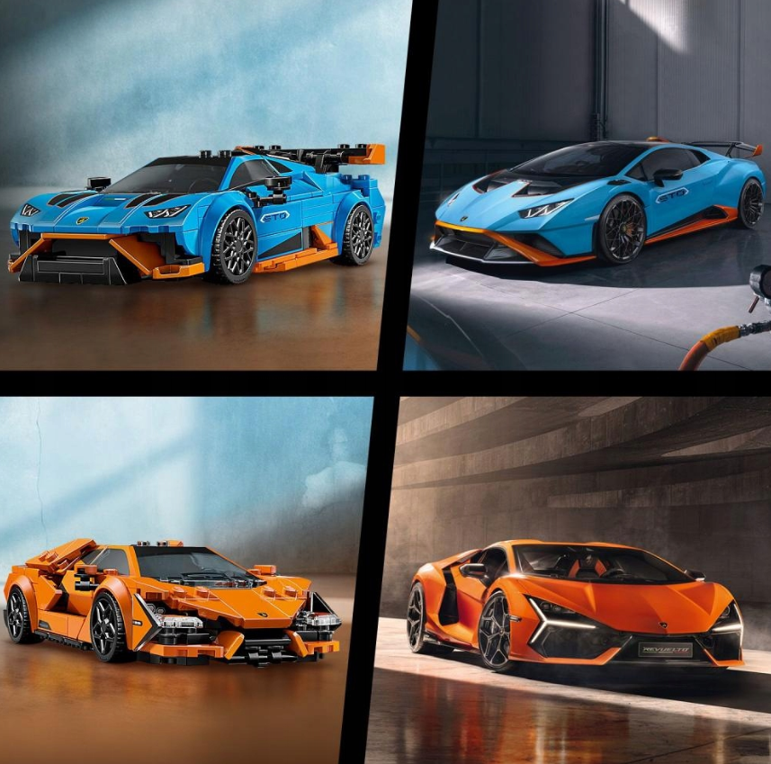 Konstruktorius LEGO „Lamborghini Revuelto ir Huracan STO“