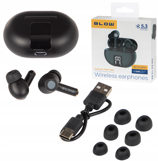 Juodos belaidės ausinės "Blow Pro"